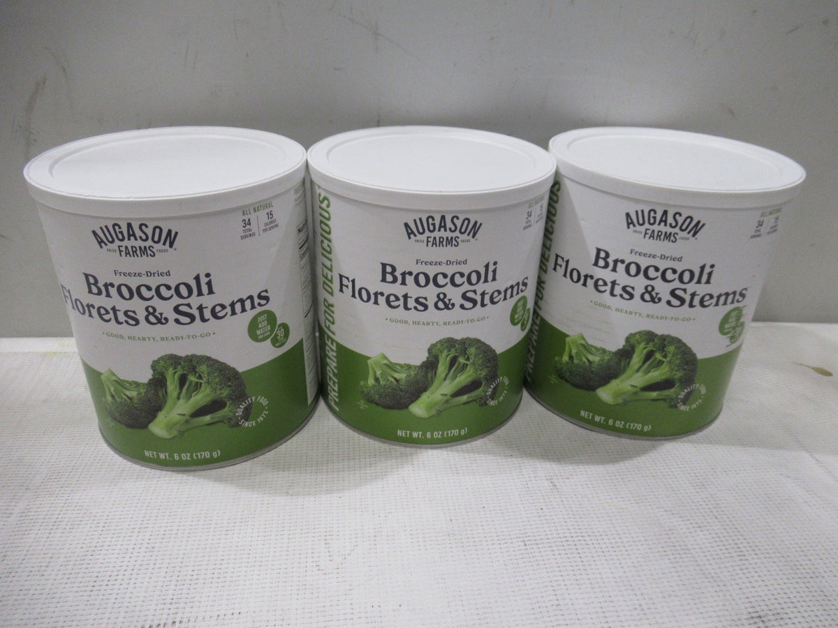Freeze-Dried Broccoli Florets & Stems - 6 oz, Long Shelf Life, No Prep