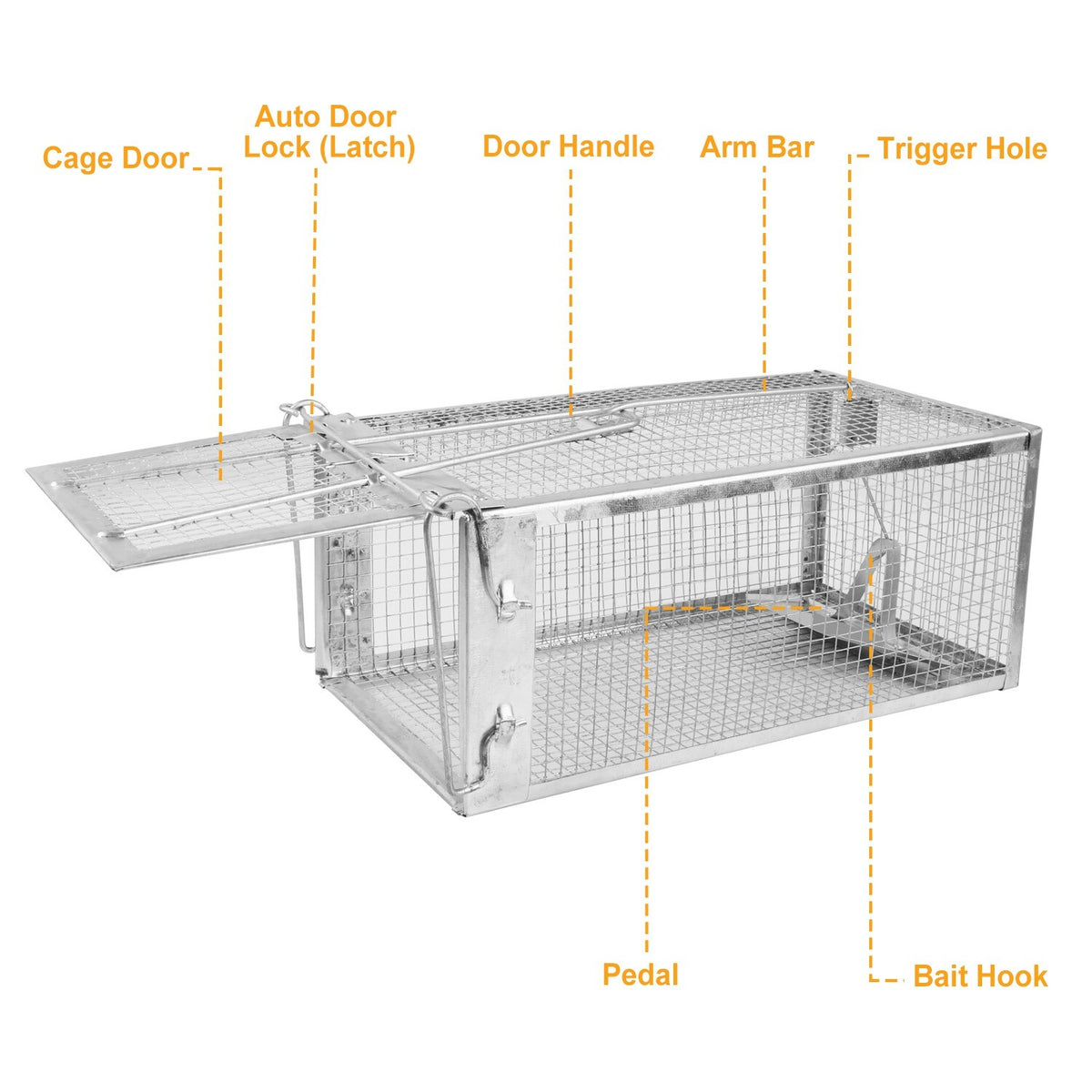 Humane Cage Trap for Squirrels Rodents Chipmunks Mice Raccoons - Humane Animal Catcher