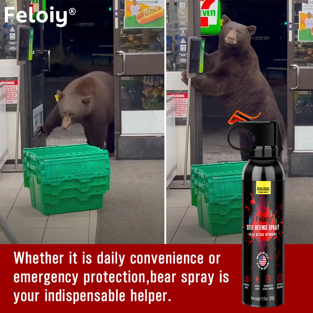Self Defense Bear Spray with Holster 11oz - Animal Attack Deterrent, Legal & Environmentally Safe
