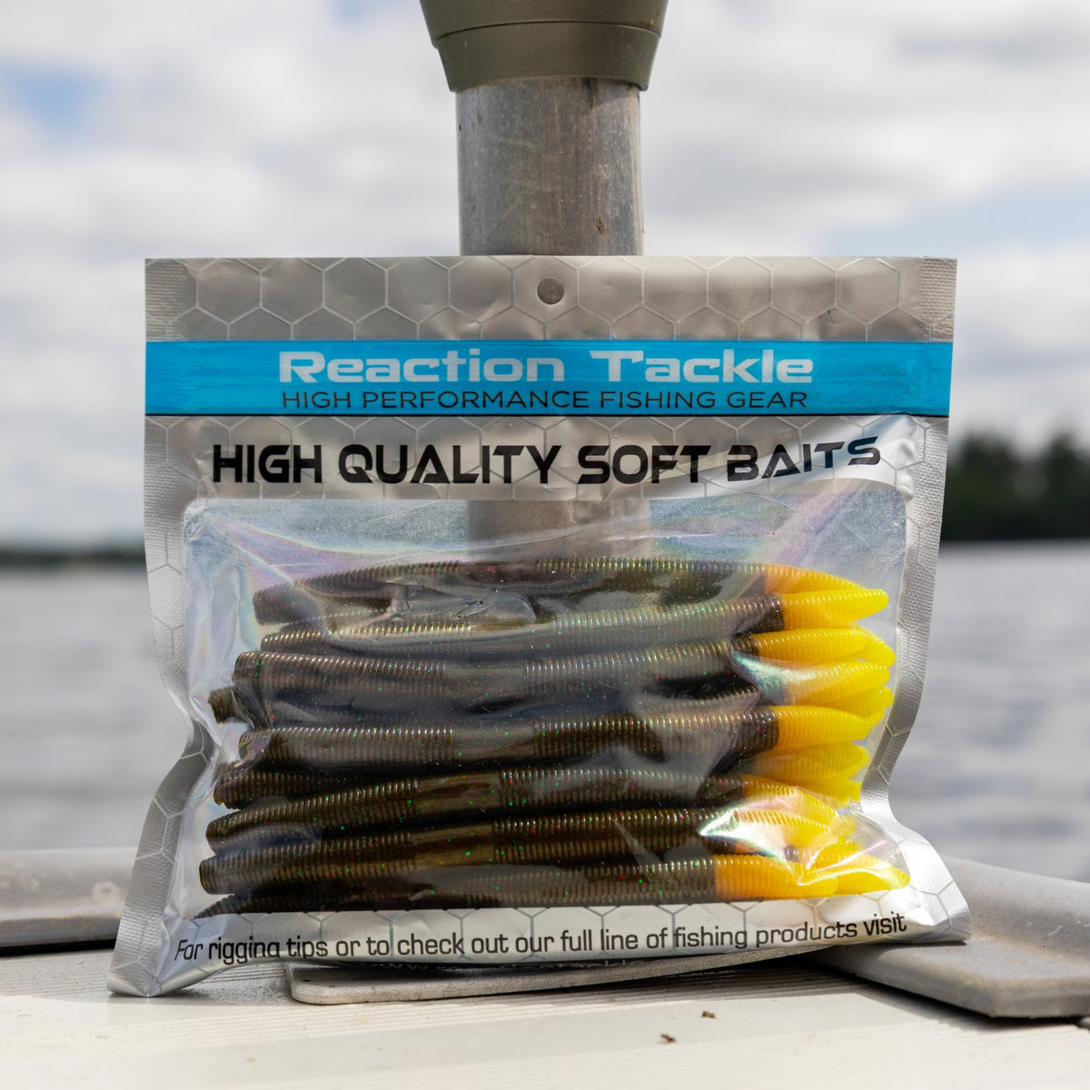 Reaction Tackle Soft Plastic Wacky Worms 24 Pack - Bass Fishing Lures