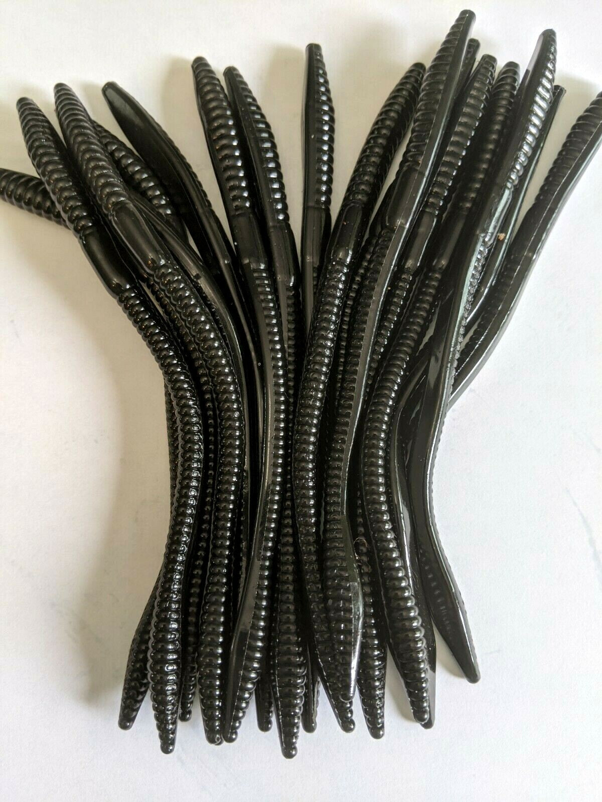50 Pack 6-Inch Finesse Worm Lures - Salt & Scented Soft Plastic Baits for Bass Fishing