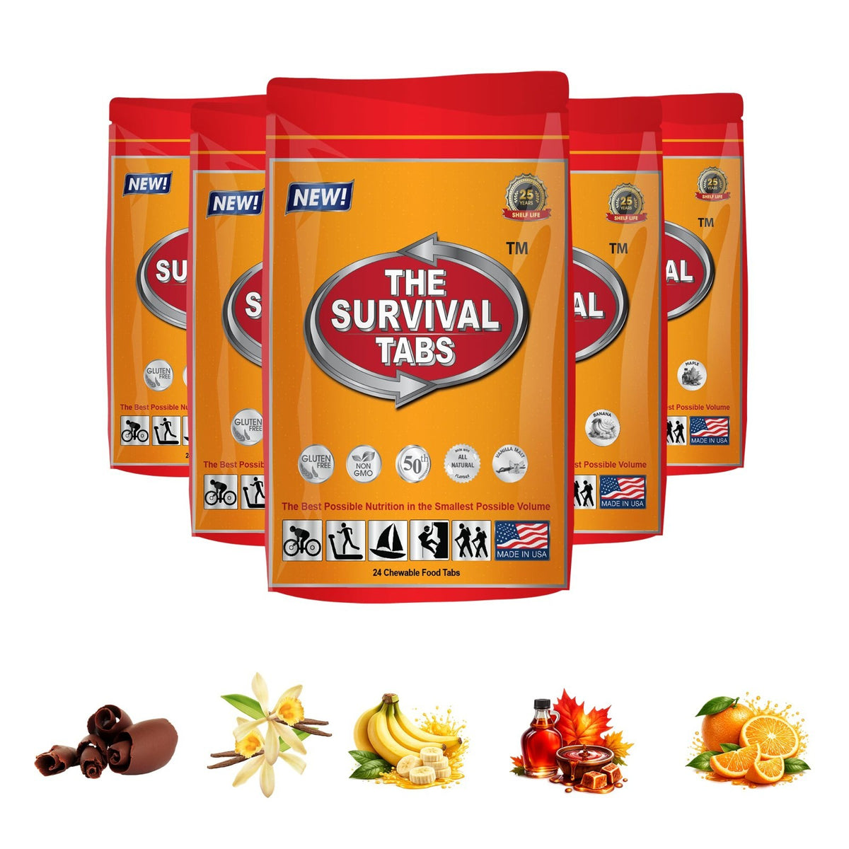 Emergency Food Supply - Survival Tablets with Multiple Flavors, Portable Nutrition Kit