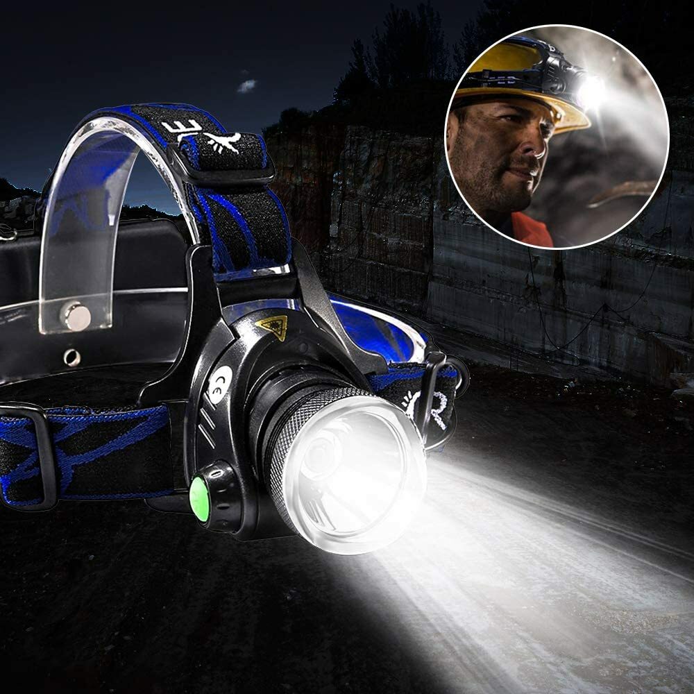 25000LM Rechargeable LED Headlamp Waterproof Head Torch for Outdoor Activities