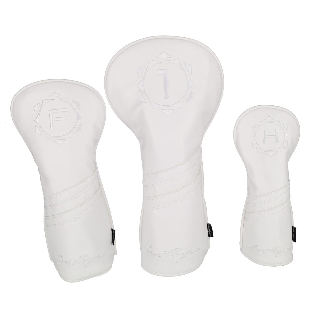 Golf Club Headcovers All White Premium Protectors for Drivers & Fairway Woods