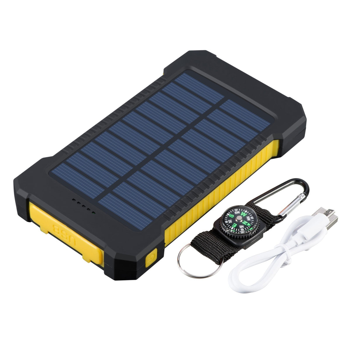 10,000mAh Solar Power Bank with Dual USB Ports Portable Emergency Charger
