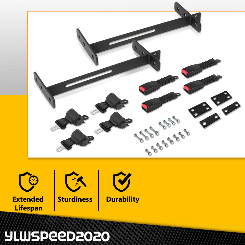 Retractable Golf Cart Seat Belts and Bracket Kit for EZGO Yamaha Club Car