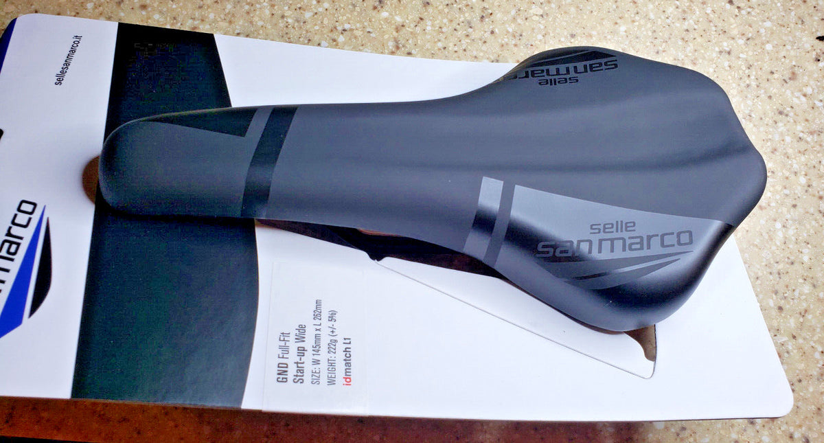 Wide Bicycle Saddle Black - Full Fit GND Model, 262mm x 145mm, 222g