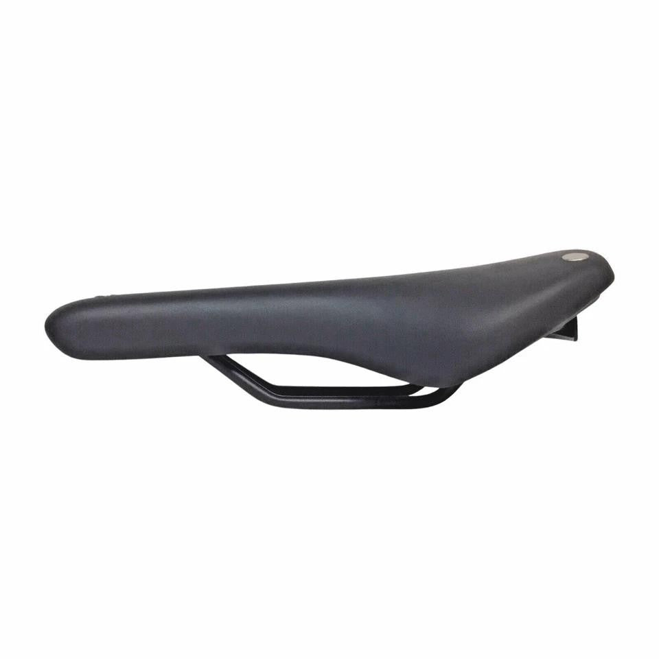 Bike Saddle - Comfort Vintage Riveted Design, Synthetic Cover, Rails, Black 285×130mm