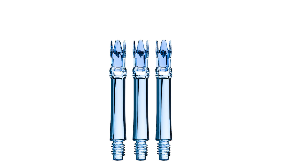 Dart Shafts 3-Piece Set - Clear Blue L-System Shafts by L-Style (Five Lengths Available)