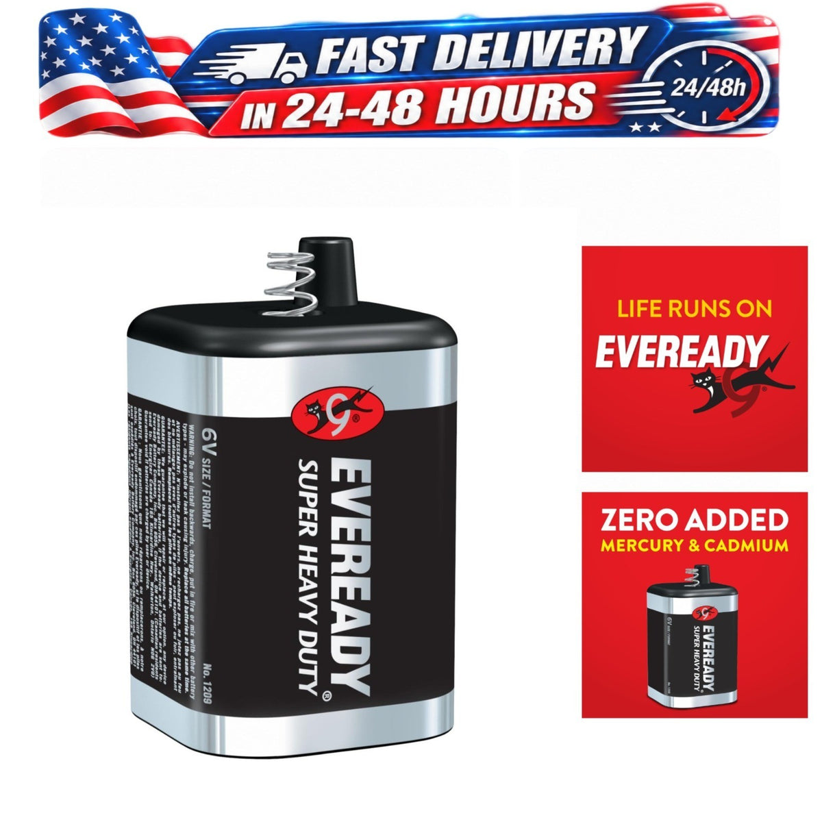 6V Super Heavy Duty Lantern Battery for Flashlights & Smoke Alarms - Single Pack