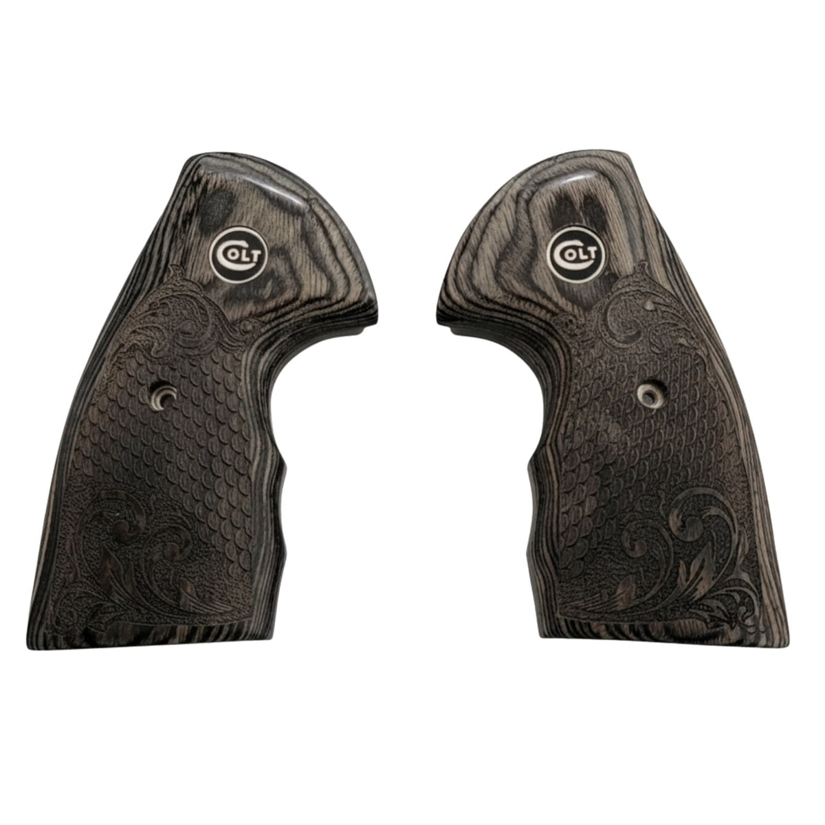 Premium Colt Python Black Rosewood Scroll Grips for 2020+ Models