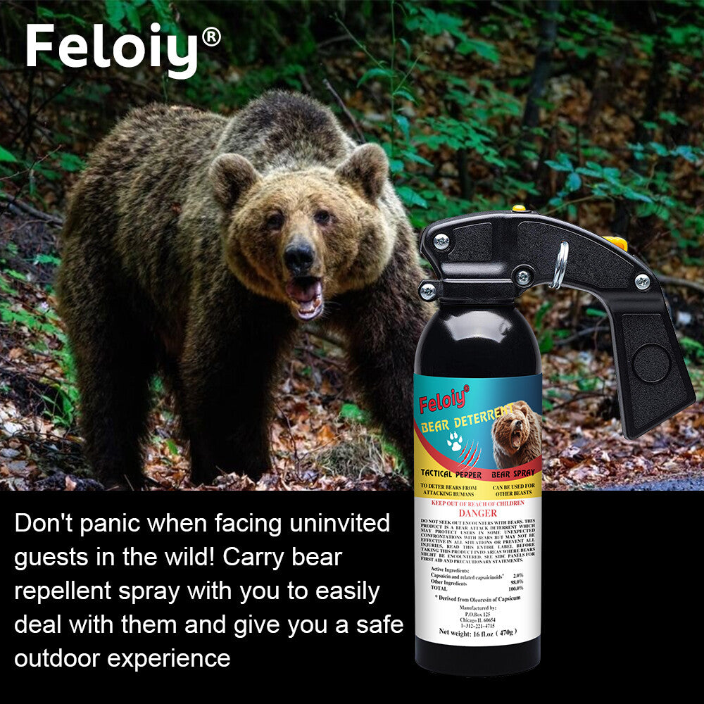 Bear Deterrent Spray - 16 oz, 32 Feet Range, Legal Formula for Wildlife Safety