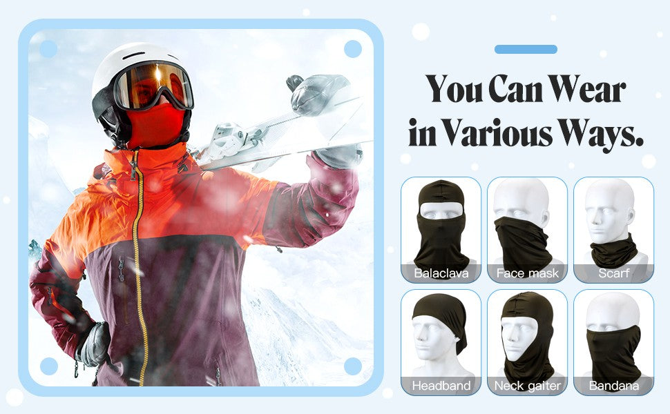 Unisex Breathable Ski Face Mask with UV Protection - Multiple Colors