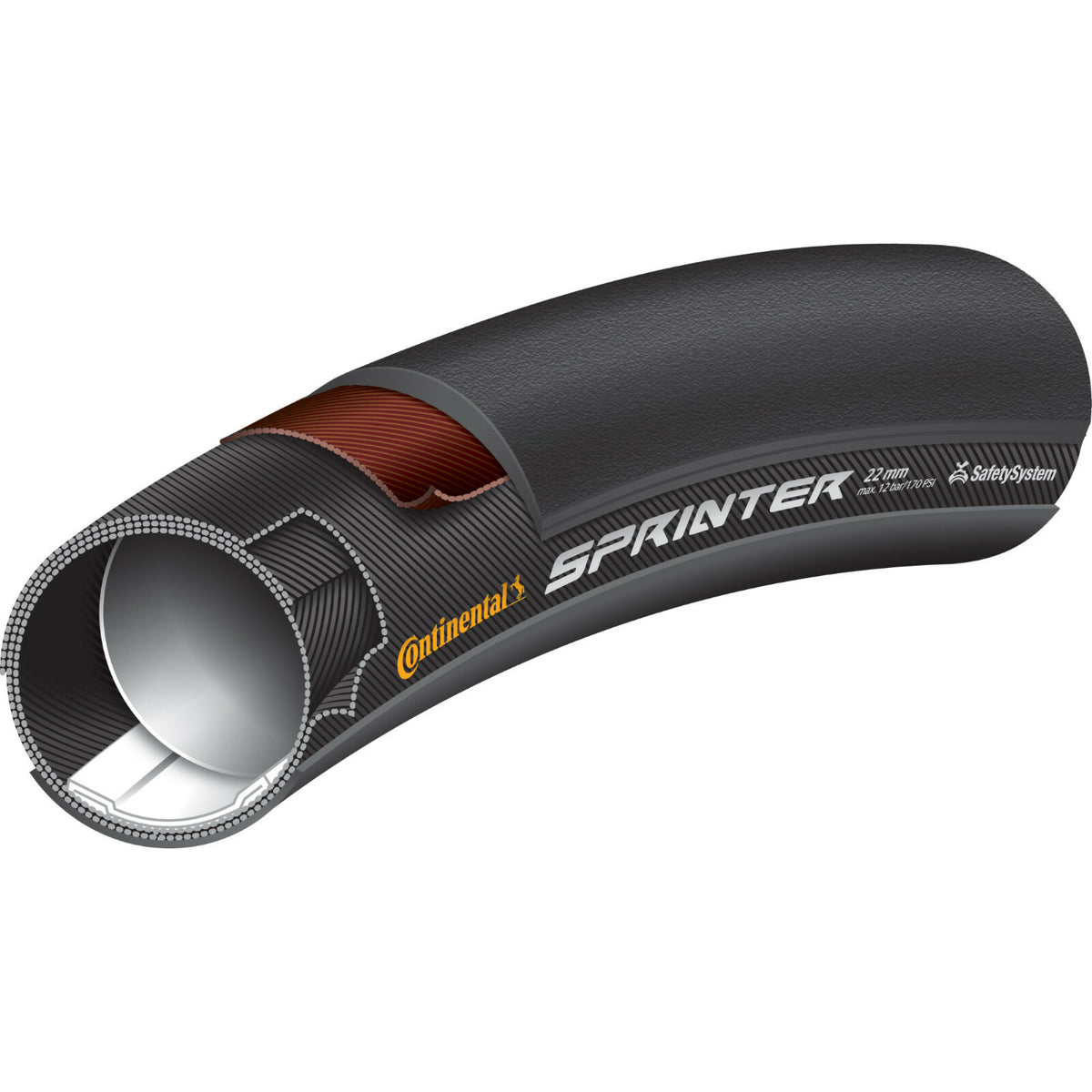 Continental Sprinter Tubular Road Bike Tire 700x25mm Black Chili Compound