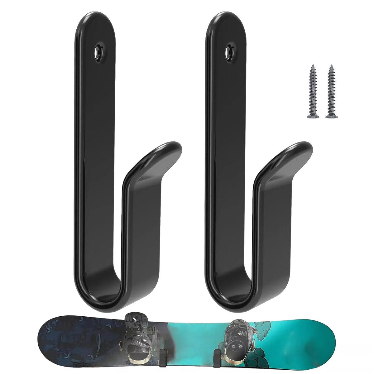 4 Pack Wall Mount Snowboard & Skateboard Storage Rack Hangers