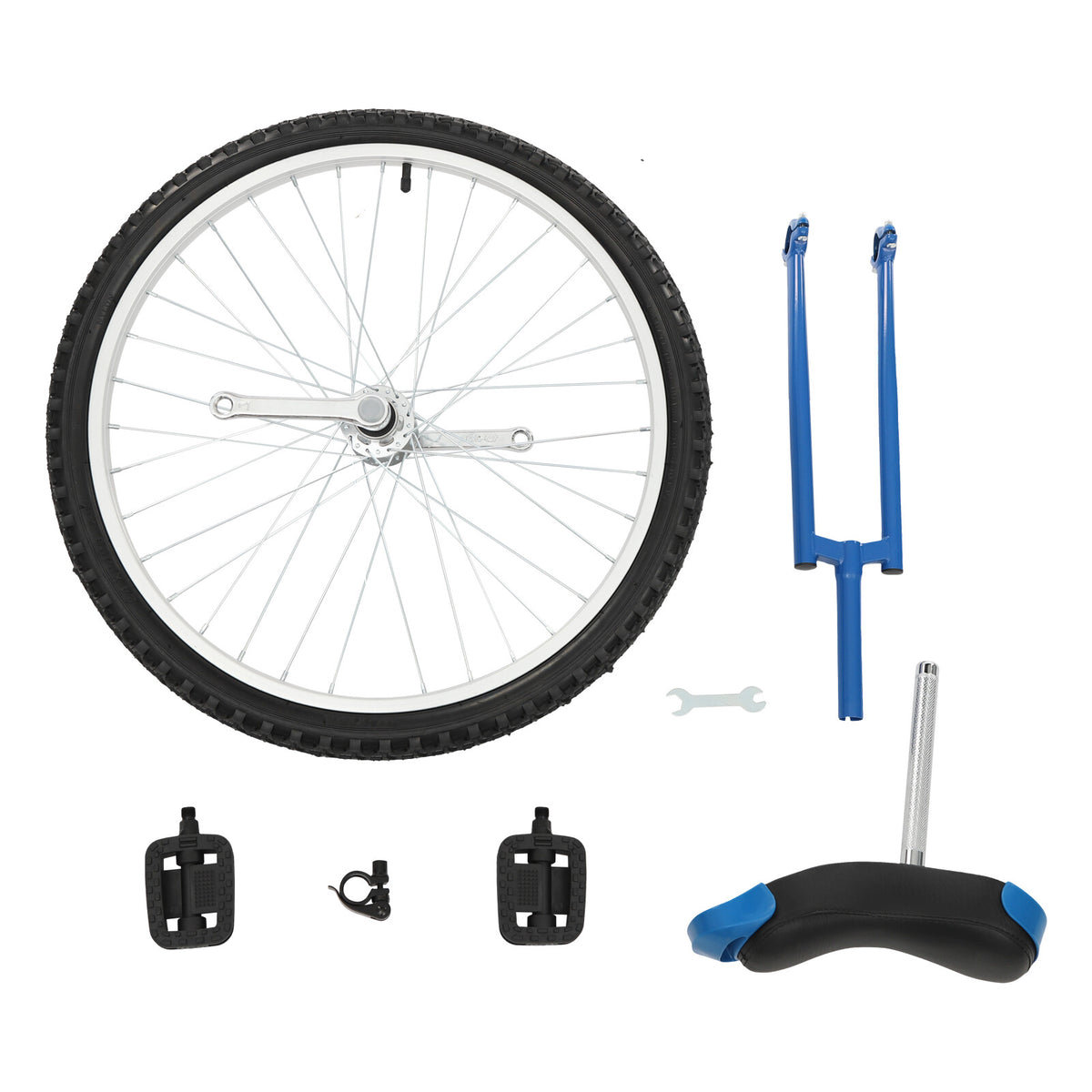 Adjustable 24-Inch Steel Frame Unicycle with Leakproof Tire for Outdoor Riding
