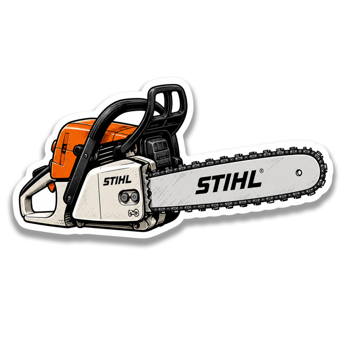 Chainsaw Vinyl Decal 4 Inch Waterproof Outdoor Sticker for STIHL Equipment