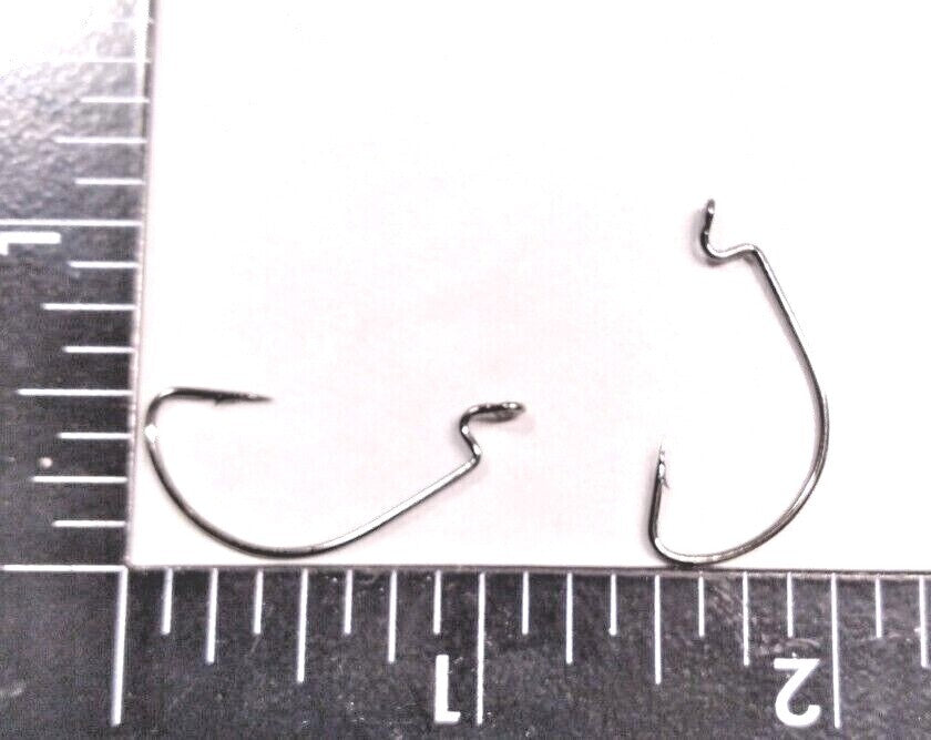 25 Count Size #4 Worm Hooks - Extra Wide Gap, Black Nickel, 2X Strong