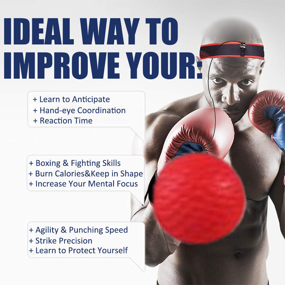 4-Level Reaction Boxing Reflex Ball with Adjustable Headbands for Speed and Coordination Training