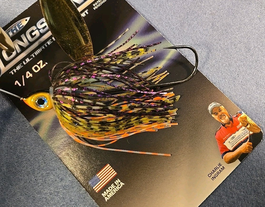 2-Piece Bluegill Spinnerbait Set 1/4 oz with Gold Blades - Fishing Tackle