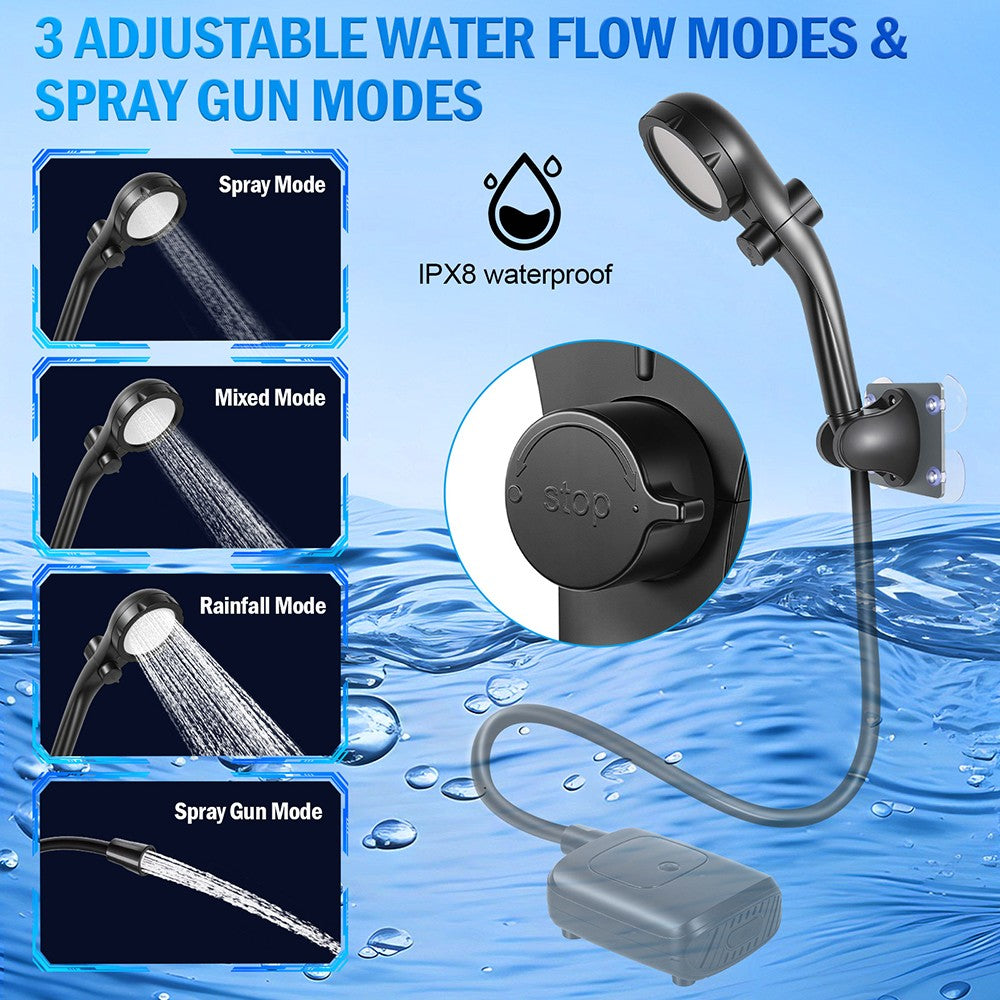Portable Camping Shower Pump Kit for Outdoor Travel and Hiking