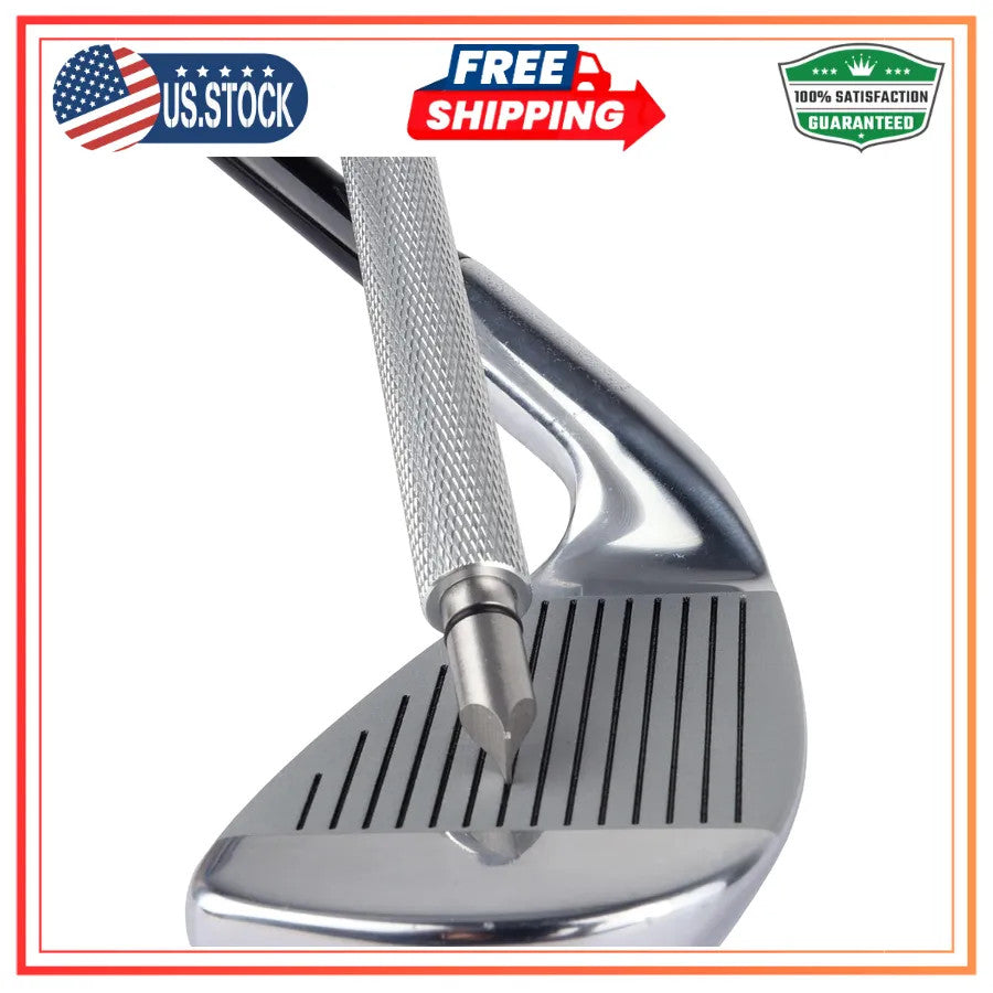 Golf Club Groove Sharpener Tool for U and V Grooves - Durable Metal Cleaner
