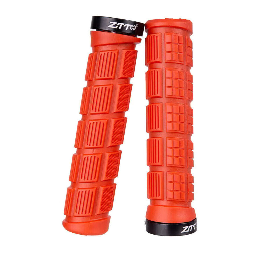 Lock-On Bicycle Handlebar Grips Rubber Shock-Proof Anti-Slip Comfort MTB Road