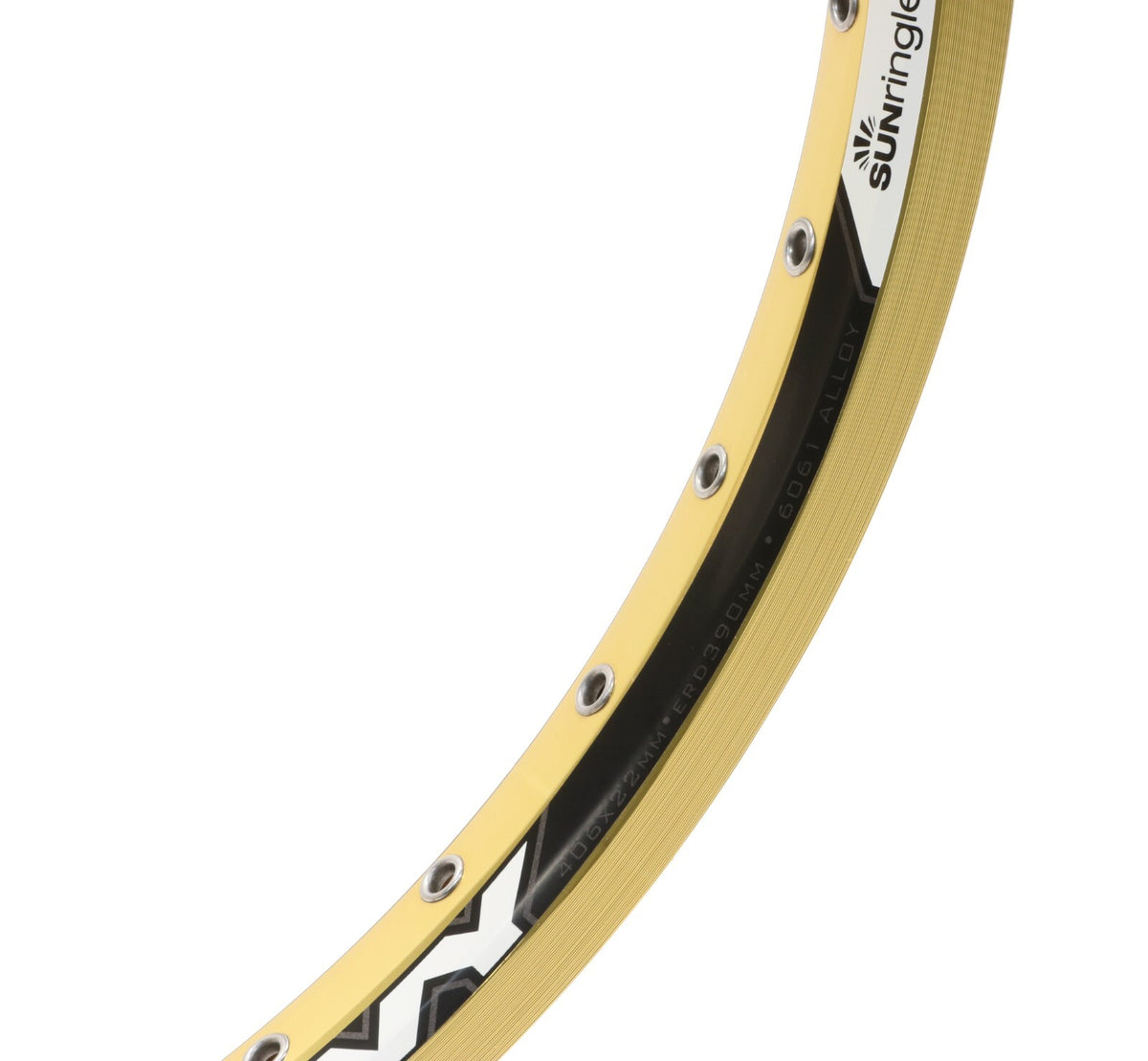 20-Inch Alloy Bicycle Rim - Gold 36H BMX Rear Wheel Rim, Welded & Eyeleted