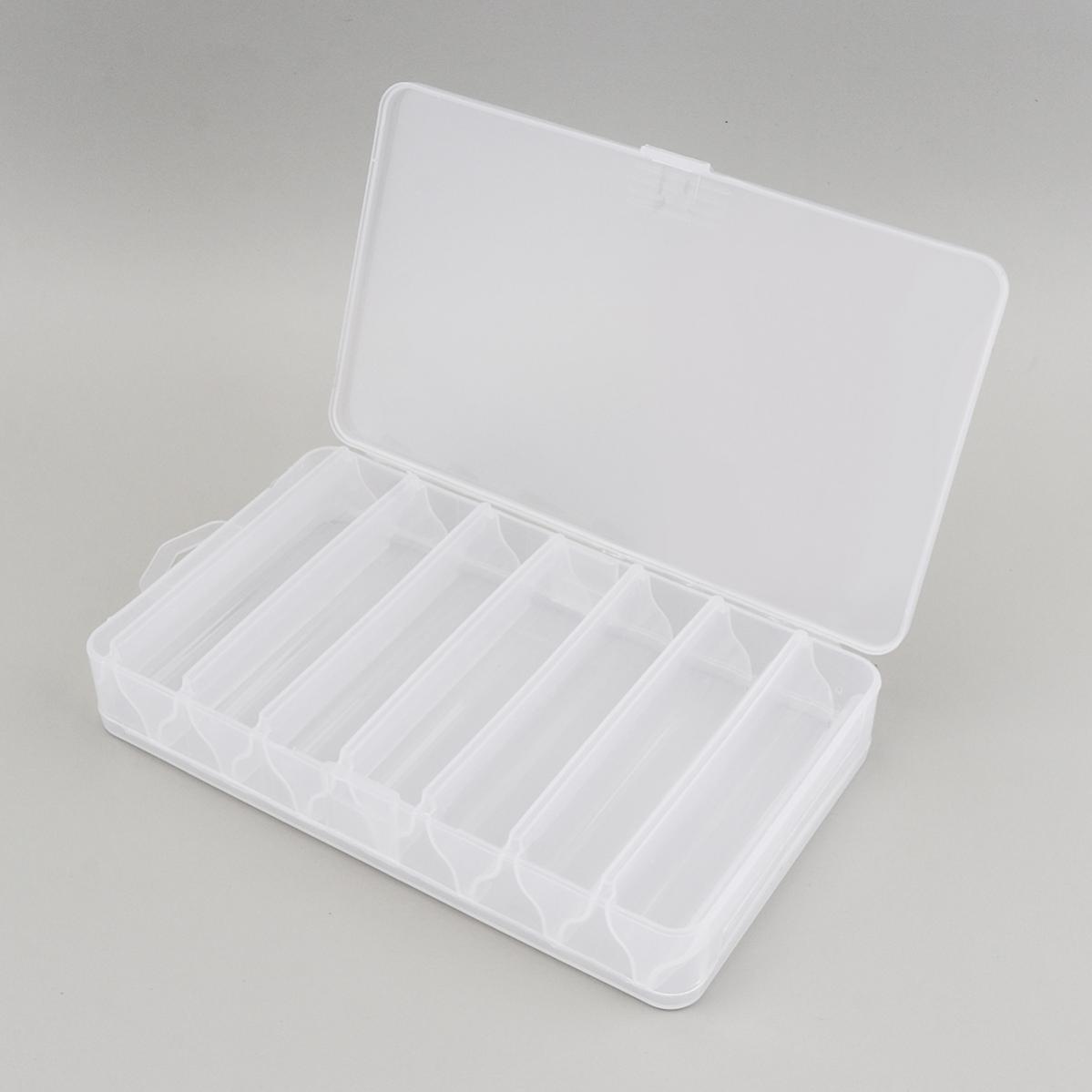 14-Compartment Waterproof Fishing Tackle Box with Transparent Lid 21x11.5x3.6cm