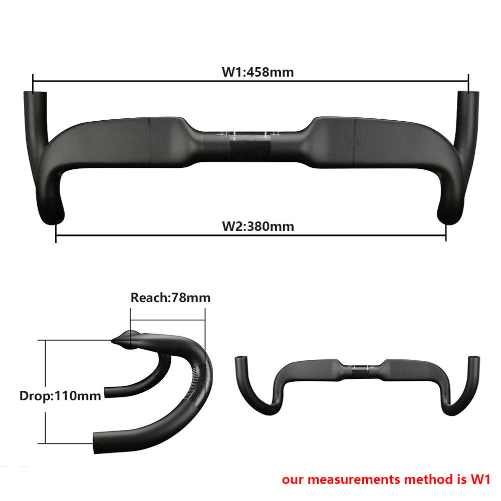 Carbon Drop Handlebar for Road Bike 31.8mm Inner Routing Racing Bicycle US Stock