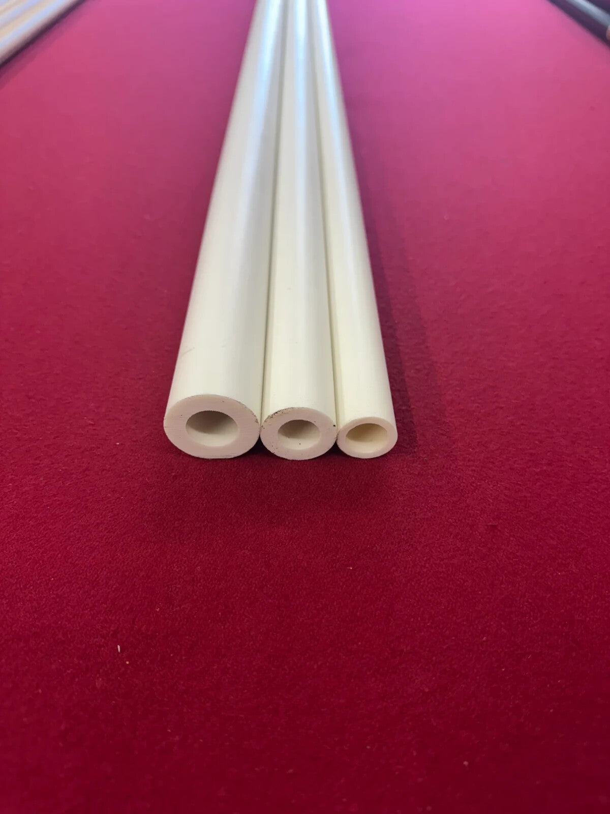 Pure White Phenolic Rod 1.375 in w/ .750 in Hole - 1 ft Piece for Cue Building