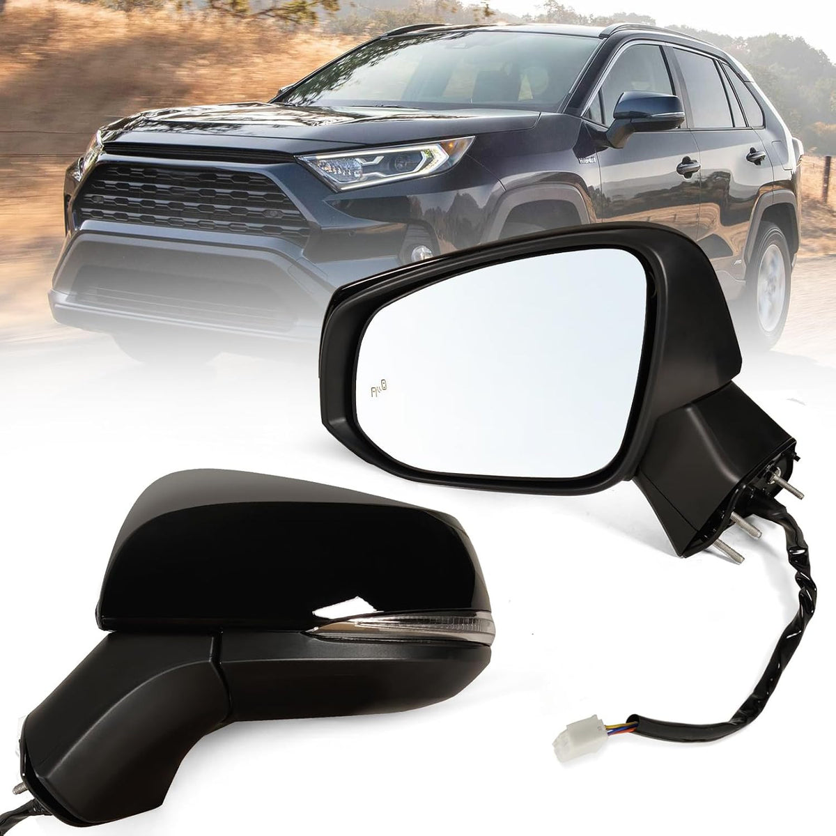 Toyota RAV4 Driver Side Power Heated Turn Signal Mirror - 2019-25 Replacement