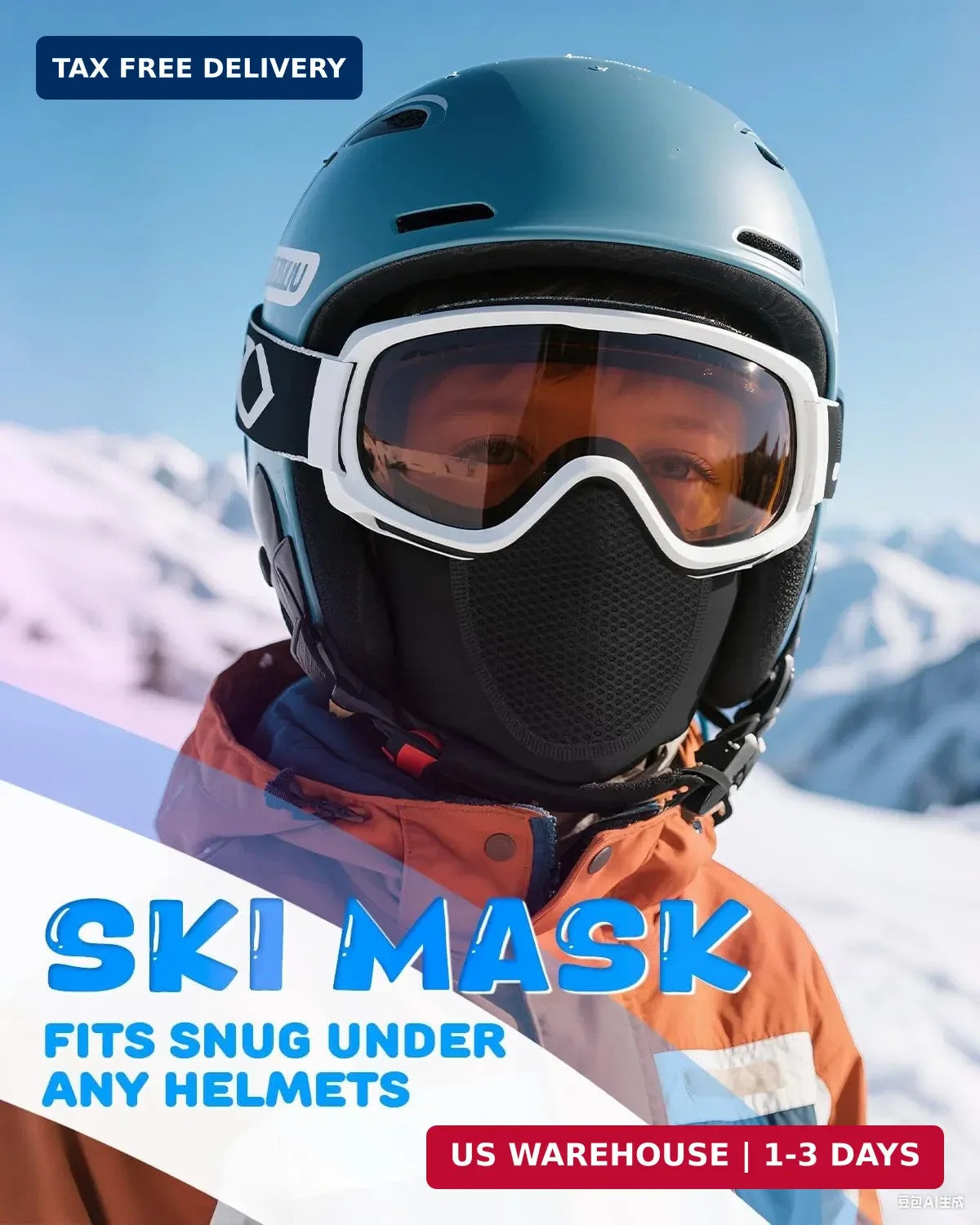 Kids Winter Ski Mask Balaclava Fleece Face Cover for Snow Sports & Outdoor Activities