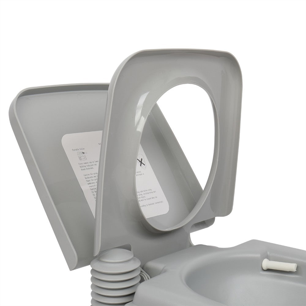10L Portable Camping Toilet with Flush System Gray - Travel & Hiking Potty