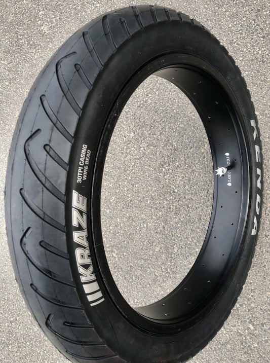 20 Inch Fat Bike Tire for Electric Bikes - Kenda Kraze 4.25" with Oldschool Tread