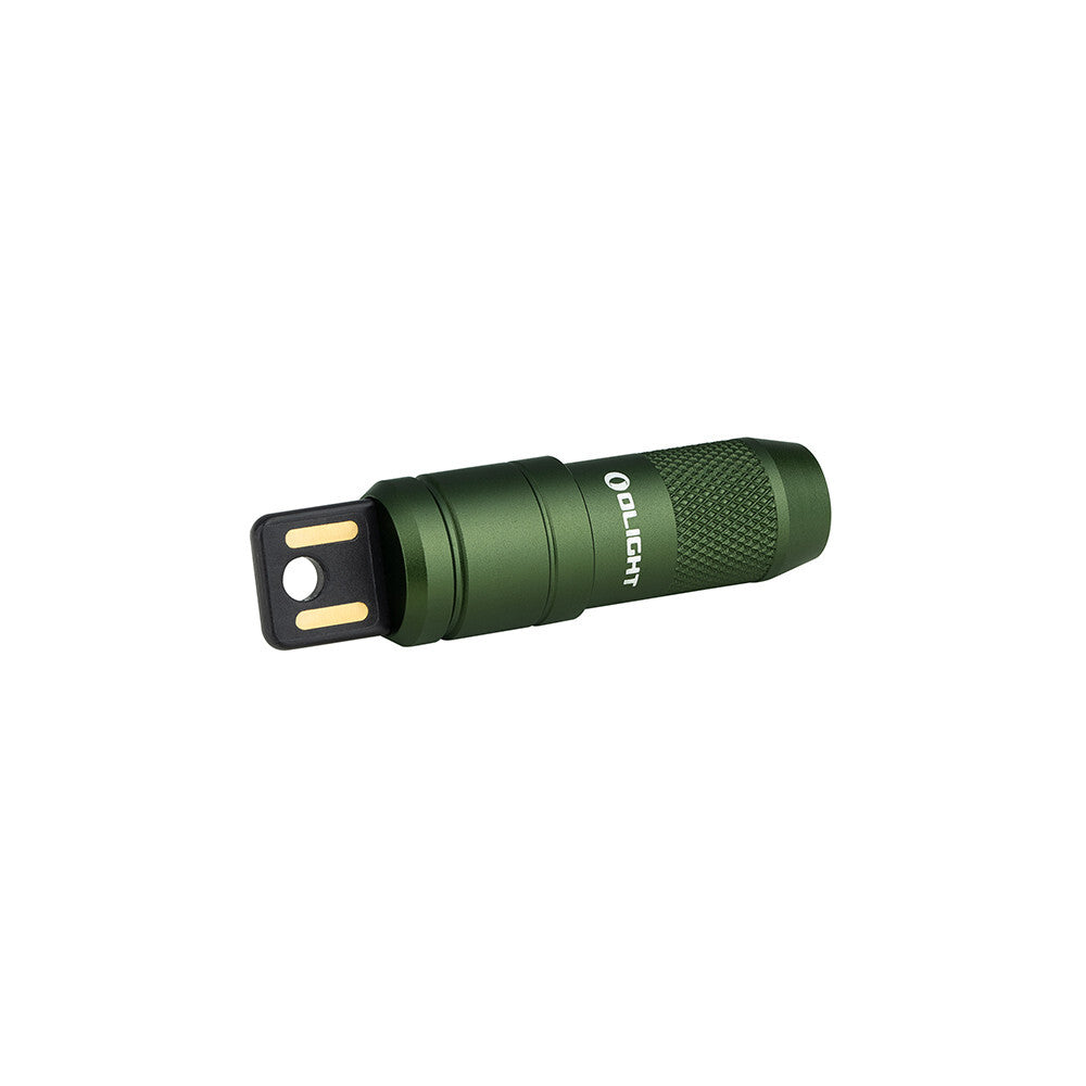Rechargeable Mini Keychain Flashlight 50 Lumens - OD Green, Compact