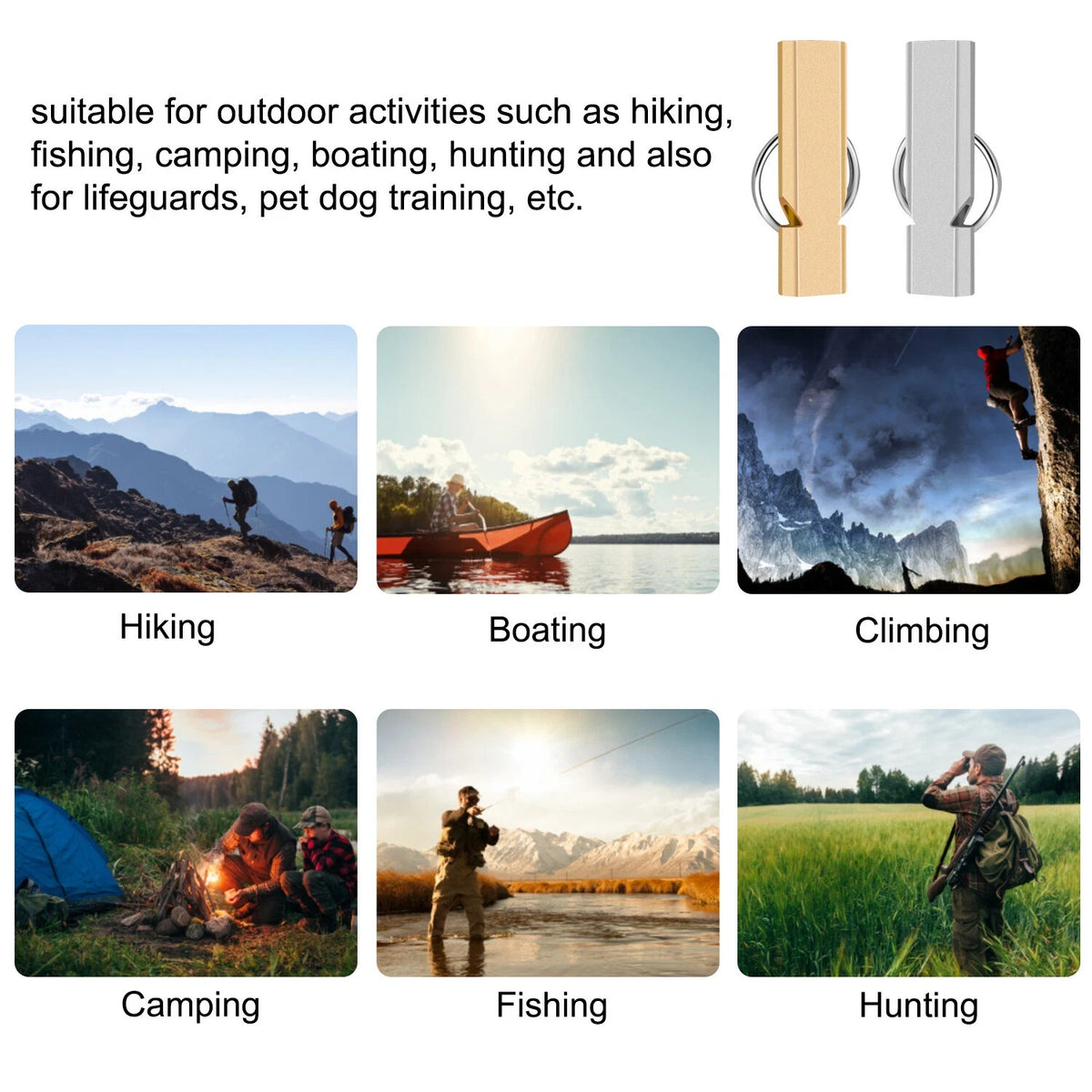 Emergency Survival SOS Whistle Keychain - Loud 120dB Waterproof Outdoor Camping Hiking