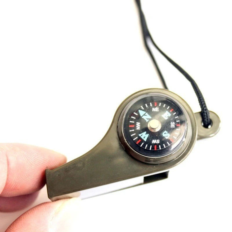 3-in-1 Survival Whistle Compass Thermometer Outdoor Emergency Tool