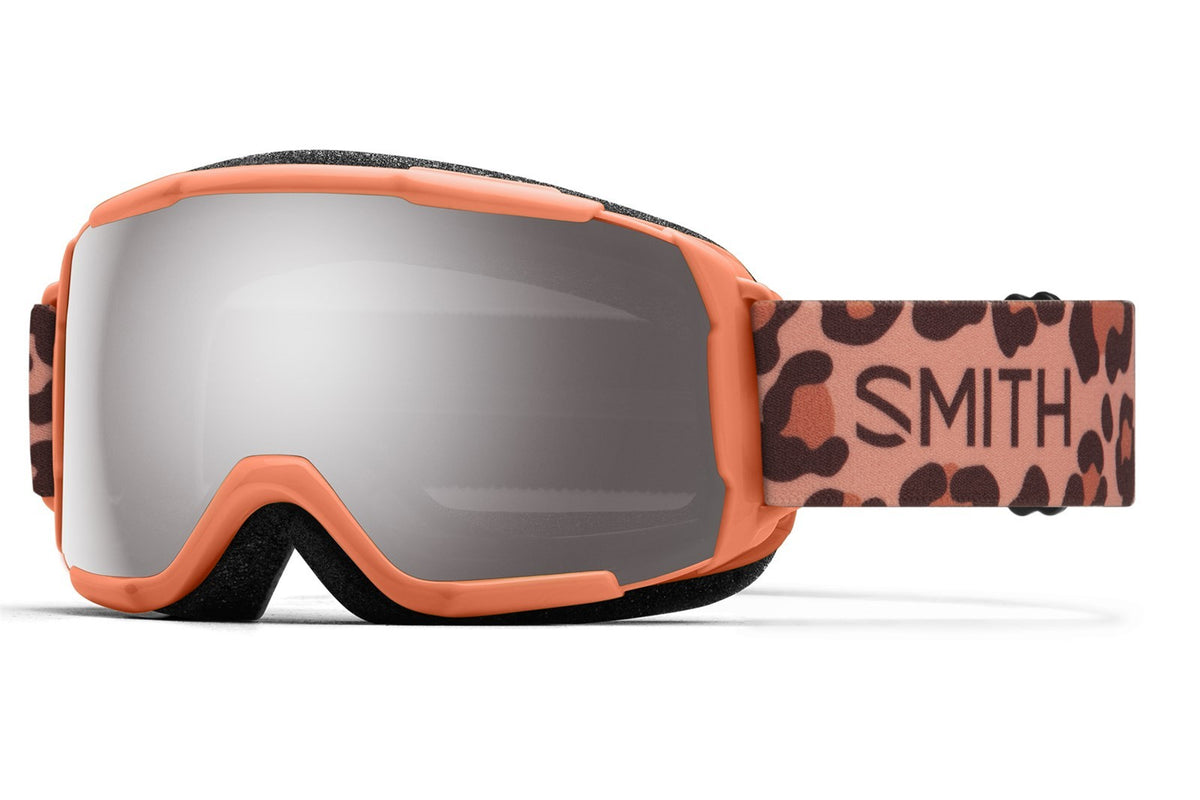 Youth Snow Goggles with Mirror Lens Coral Cheetah Print Ski & Snowboard Gear