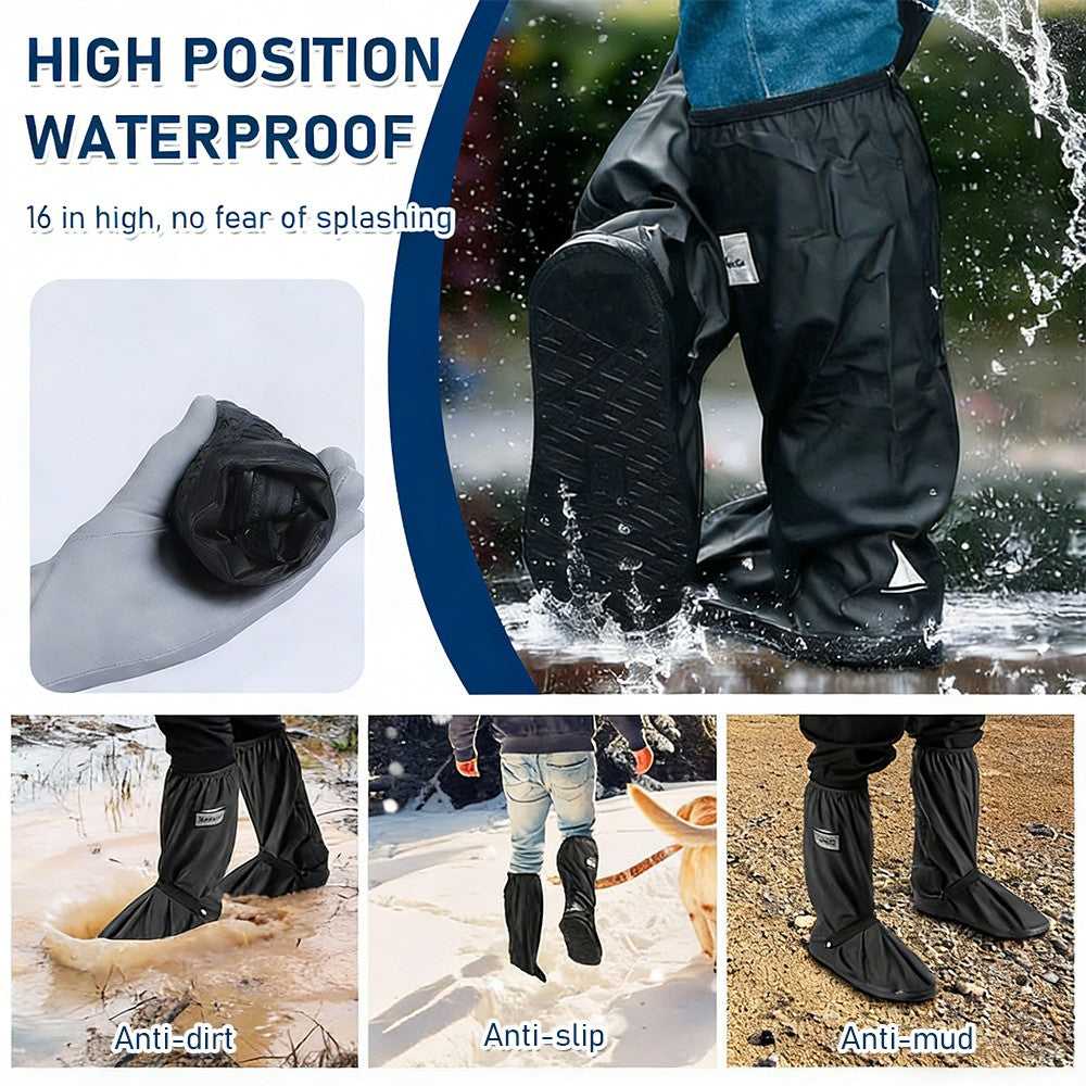 All-Season Waterproof Shoe Covers - Reusable Rubber Rain Boot Protectors