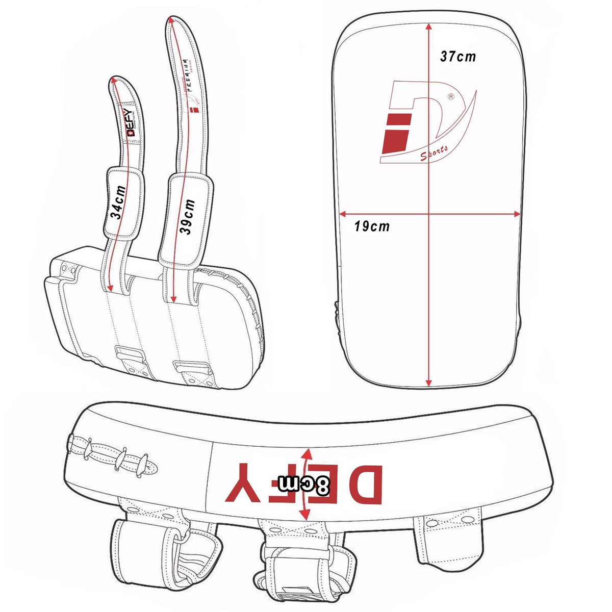 Kick Boxing Thai Pad Pair - Curved Strike Mitts for MMA Training