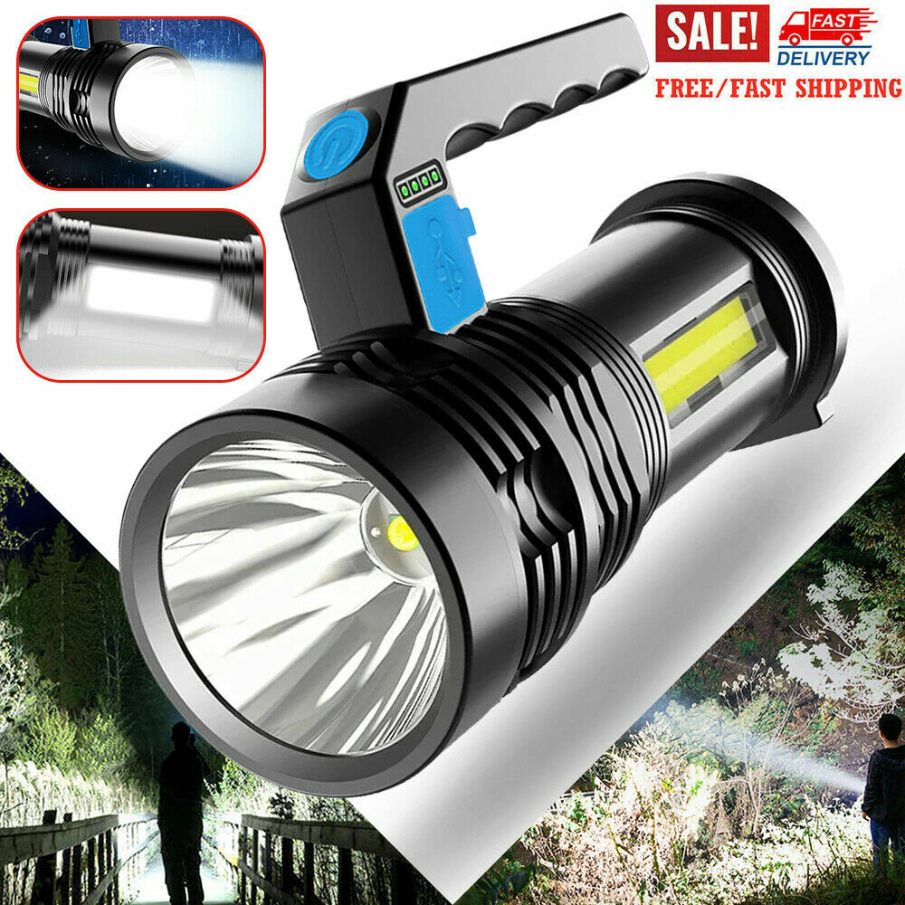 High Lumens Rechargeable LED Flashlight - Waterproof Handheld Torch, 4 Modes