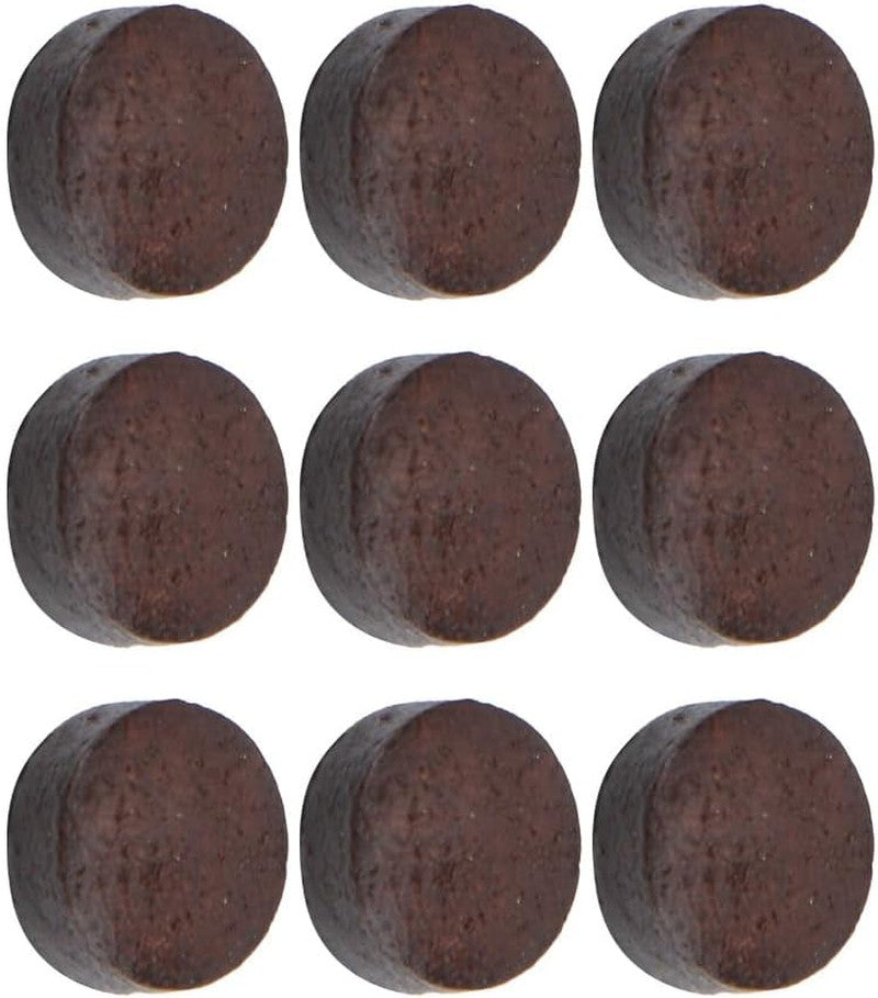 13mm Cowhide Billiard Cue Tips - 50 Pack Brown-Red Replacement Tips