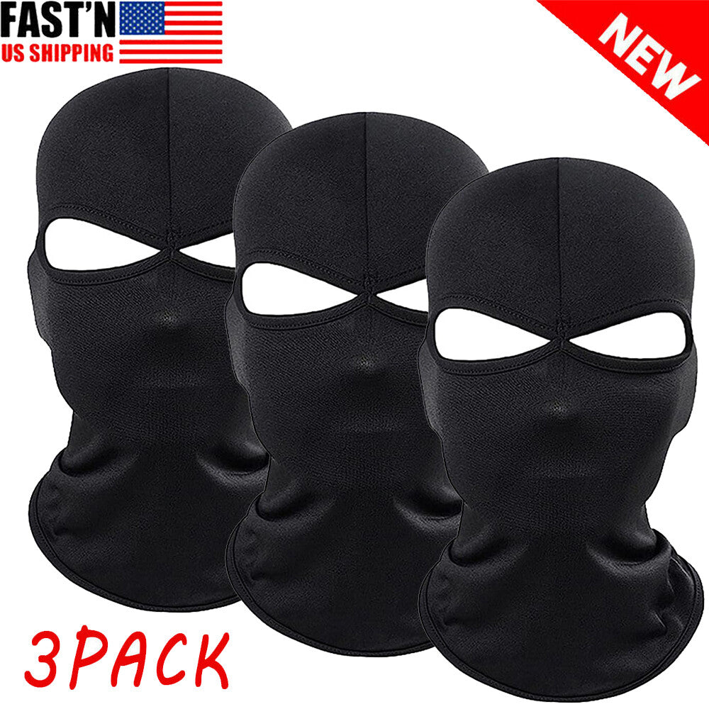 3 Pack UV Protection Face Masks with 2 Holes Tactical Balaclava - Full Face Cover