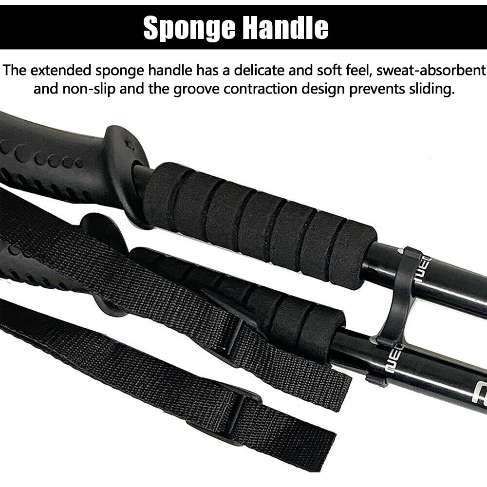 2X Adjustable Hiking Trekking Poles Nordic Walking Sticks Anti-shock Alpenstock