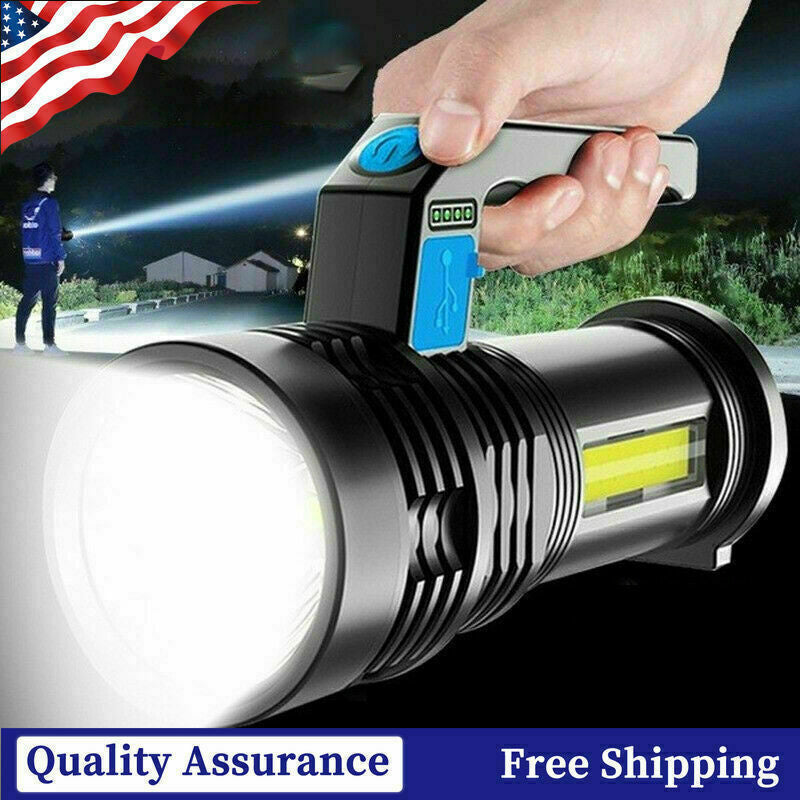 High Lumens Rechargeable LED Flashlight - Waterproof Handheld Torch, 4 Modes