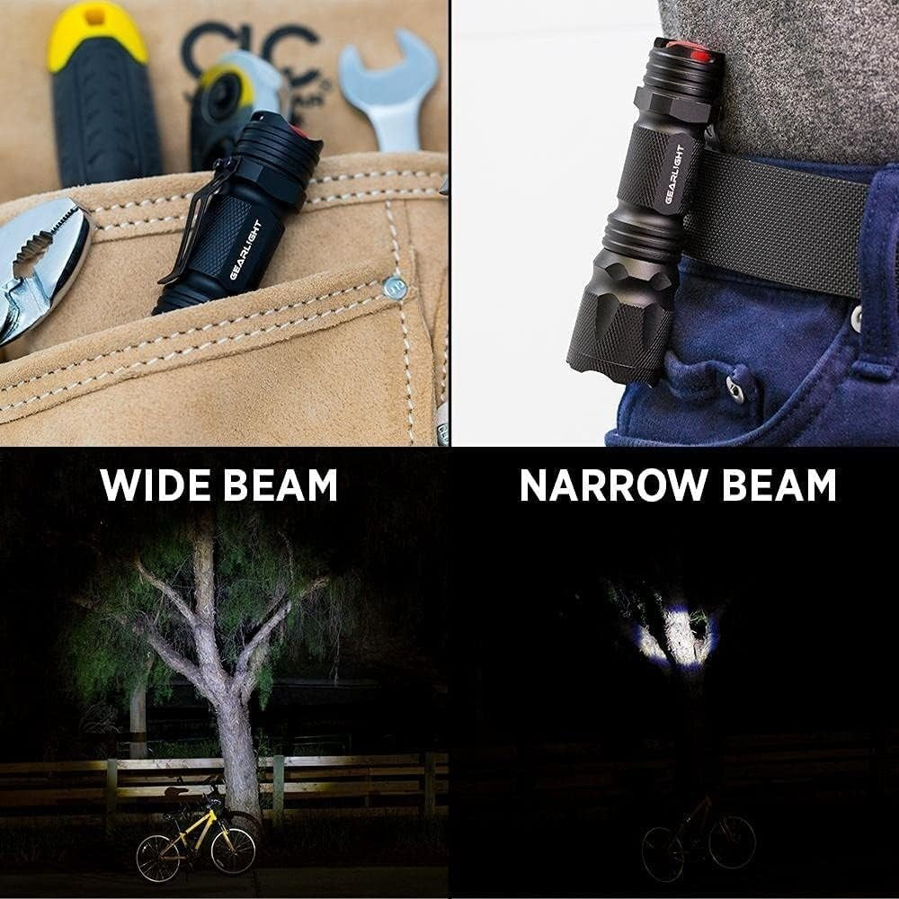 Mini LED Flashlight 2-Pack, Compact Tactical Torch, Water-Resistant, Portable