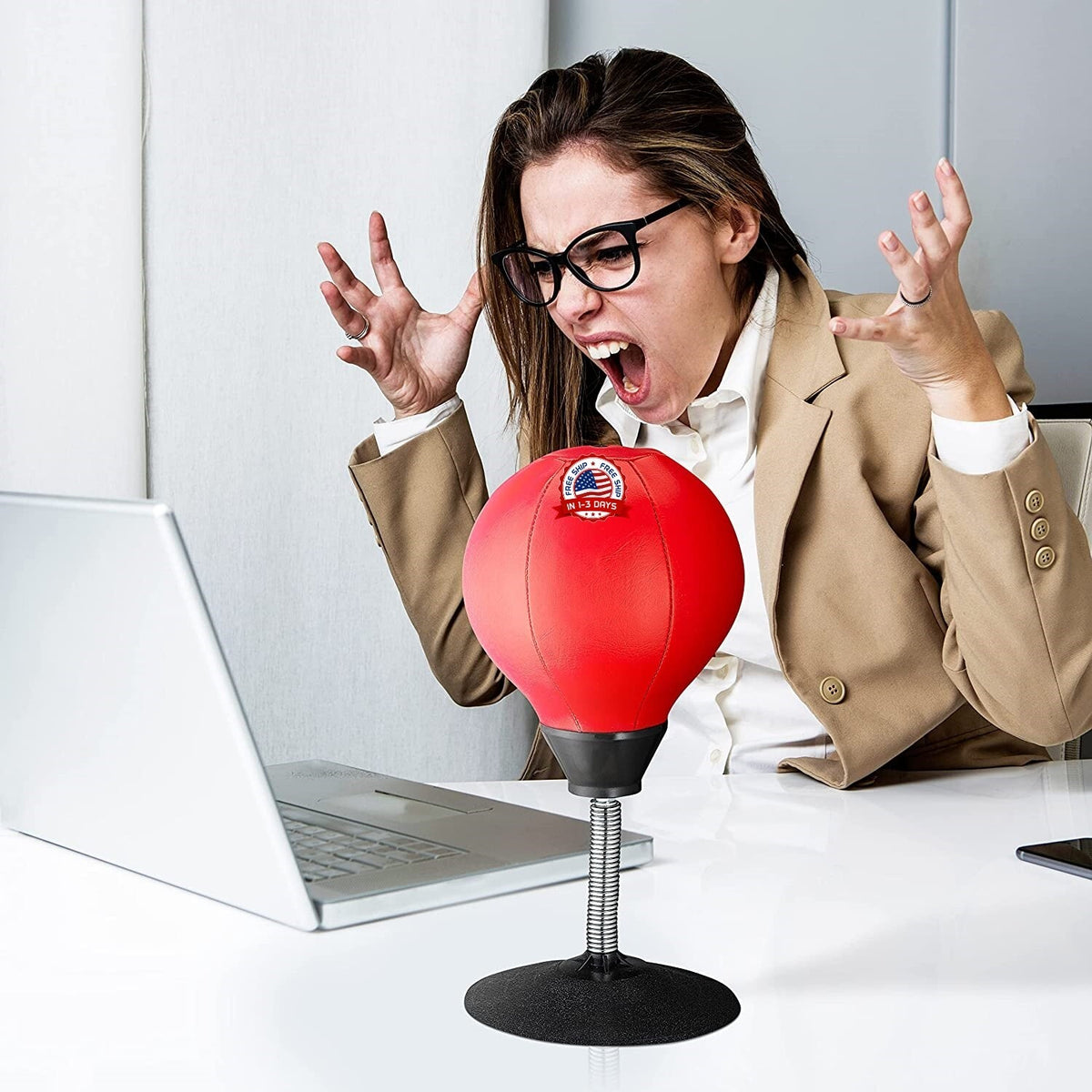 Mini Desktop Punching Bag Stress Relief Toy - Office Gift