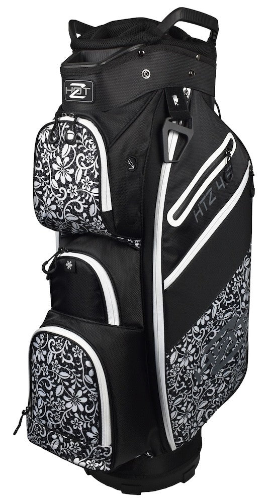Golf Cart Bag Ladies 14-Way Dividers & Multiple Pockets Black White