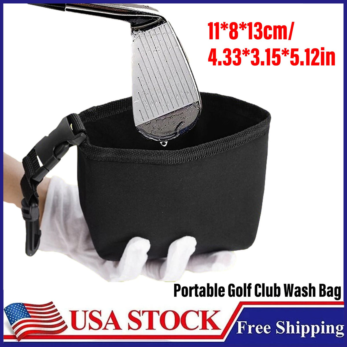 Portable Golf Ball & Club Cleaning Bag with Lanyard - Lightweight & Durable